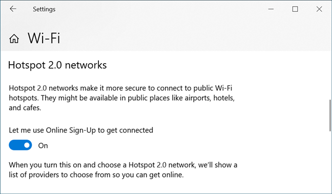 Hotspot 2.0 networks