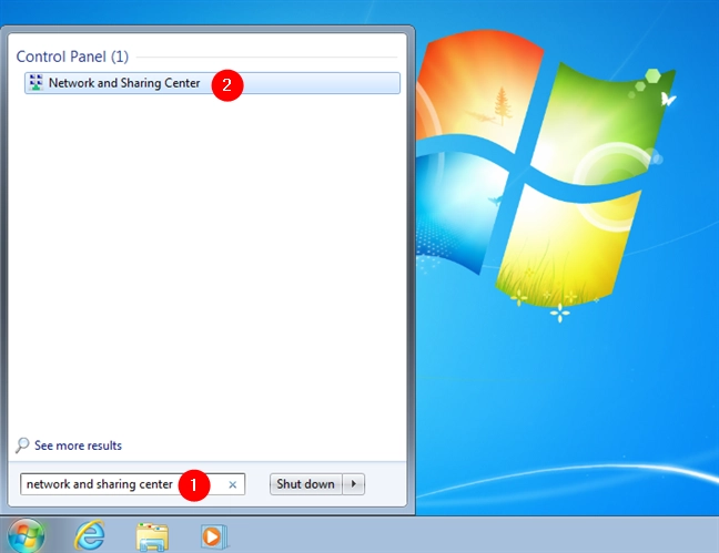 How to open Network and Sharing Center in Windows 7