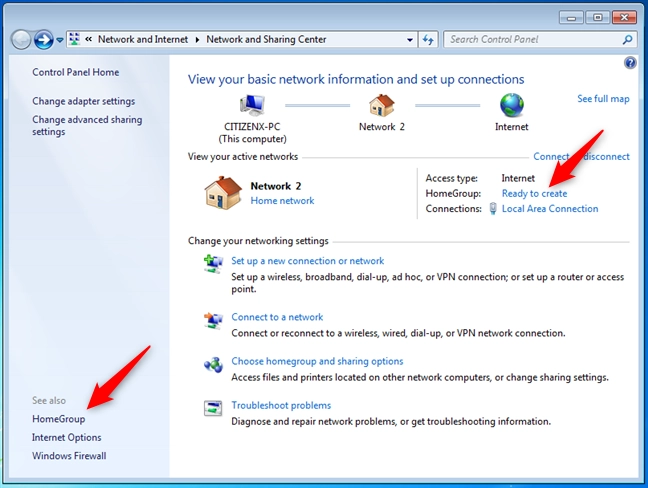 How to start creating a Homegroup in Windows 7