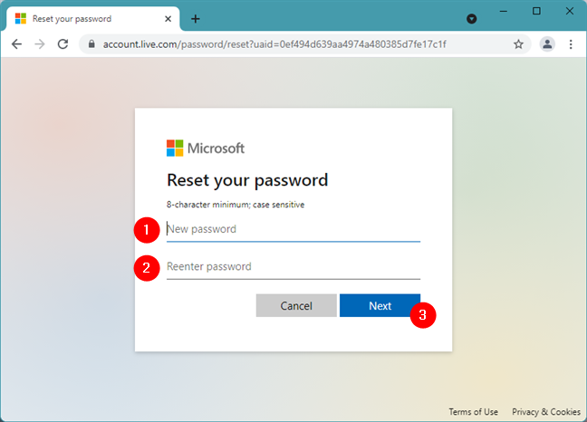 How to reset a Microsoft password