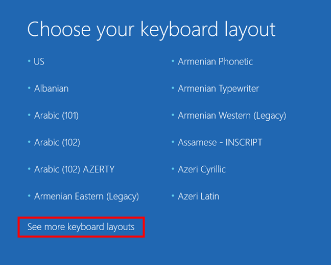 Choose your keyboard layout