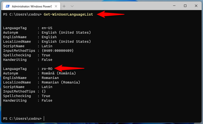 Using PowerShell to get the list of installed language packs