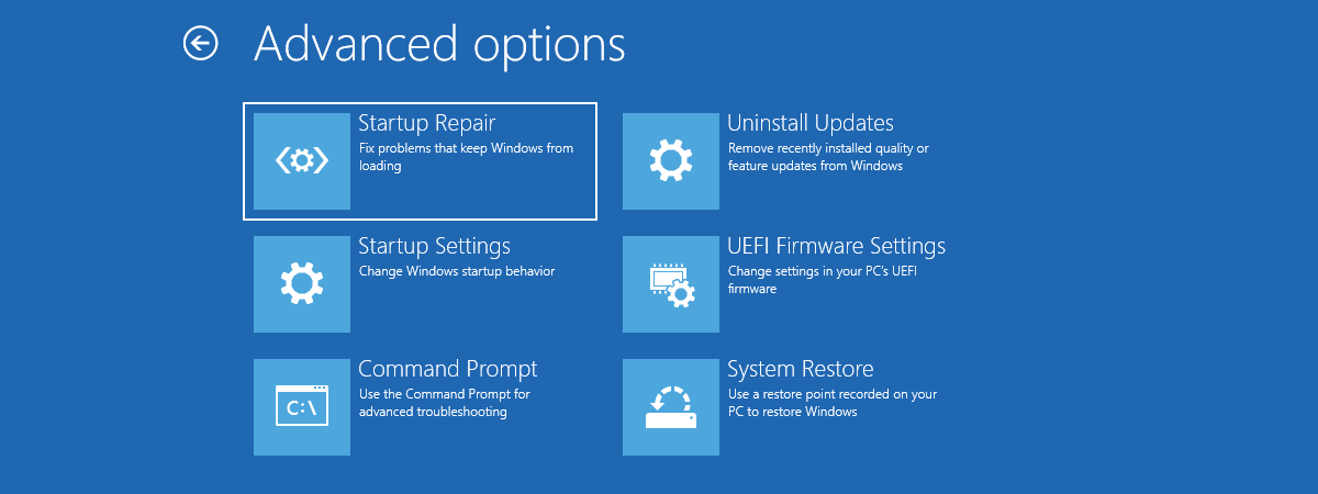 Use Startup Repair to fix problems that keep Windows from loading