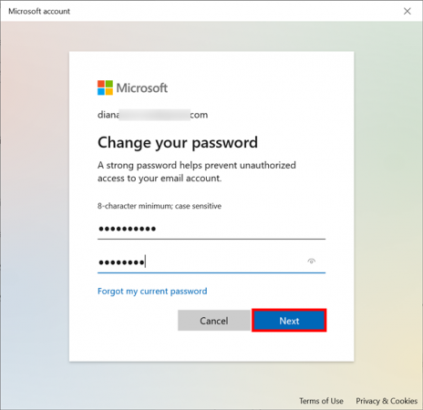 how to change your microsoft account password