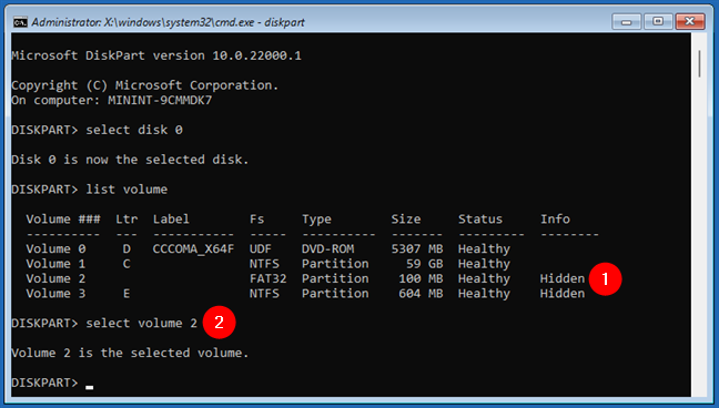 Select the EFI system partition