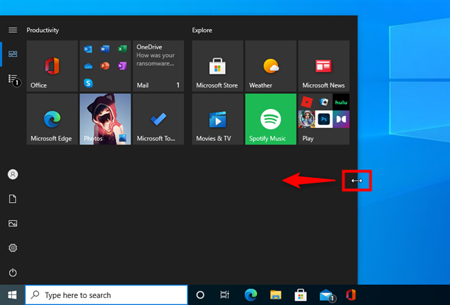 Resizing the Windows 10 Start Menu