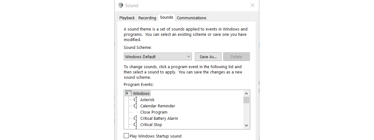 How to customize the sound schemes for Windows 10