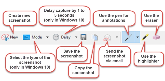How to use the Snipping Tool editing mode