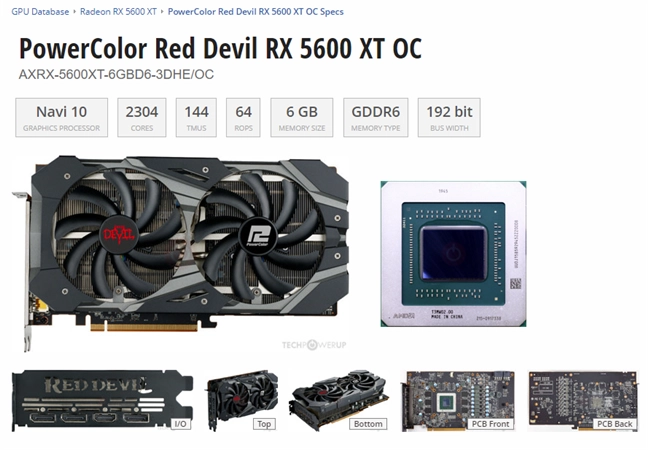 See the specific GPU model, and manufacturer