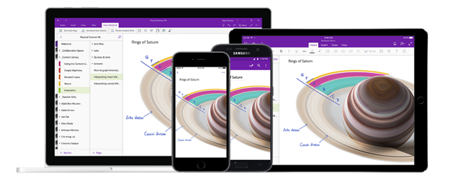 OneNote apps are available on multiple platforms