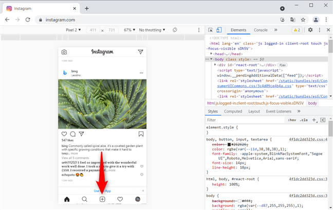 Click the + (New Post) button on Instagram