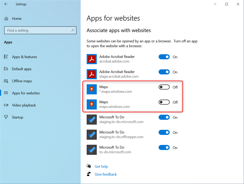 Enable or disable the apps you want