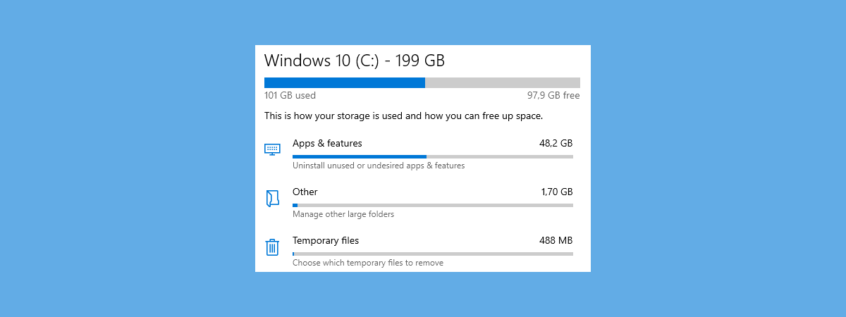 Set up Windows 10 to automatically clean up unnecessary files, with Storage Sense