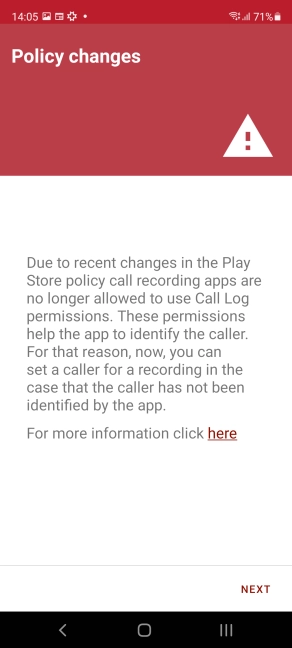 Call recording permissions required in Android