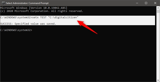 How to set an environment variable using Command Prompt