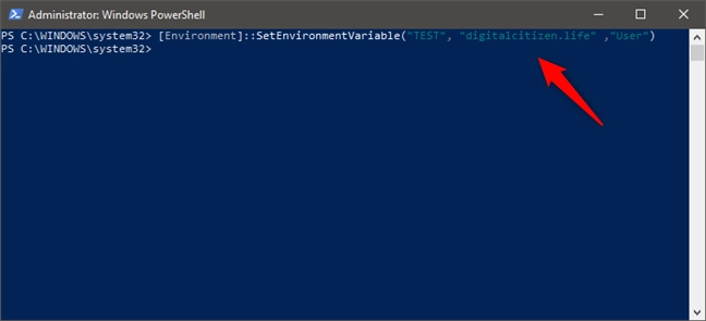 How to set an environment variable with PowerShell