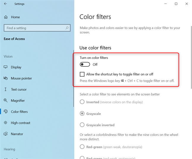 Windows 10 Shortcut to Switch Between Black & White and Color Mode