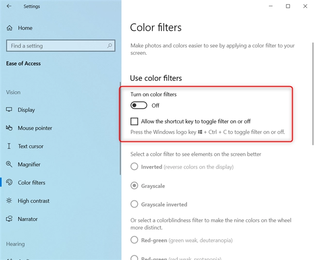 Disable the Color filters to enjoy normal colors