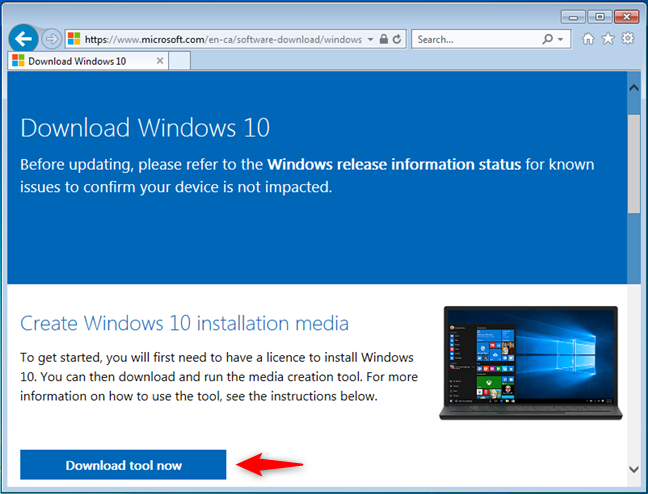 Download Media Creation Tool from Microsoft