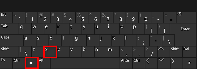 Use a keyboard shortcut to access the WinX menu in Windows