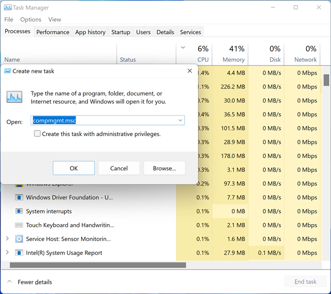 Run compmgmt.ms from Task Manager