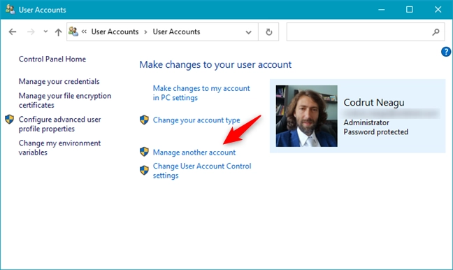 Manage another account