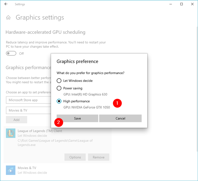 How to change what graphics card a game uses