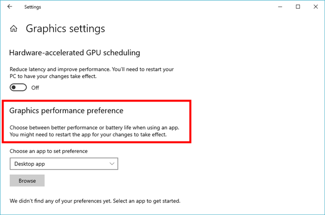 Graphics performance preference