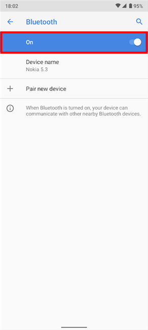 How to turn on Bluetooth from Settings