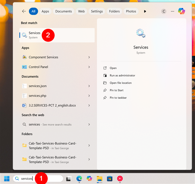 How to open Services in Windows 11