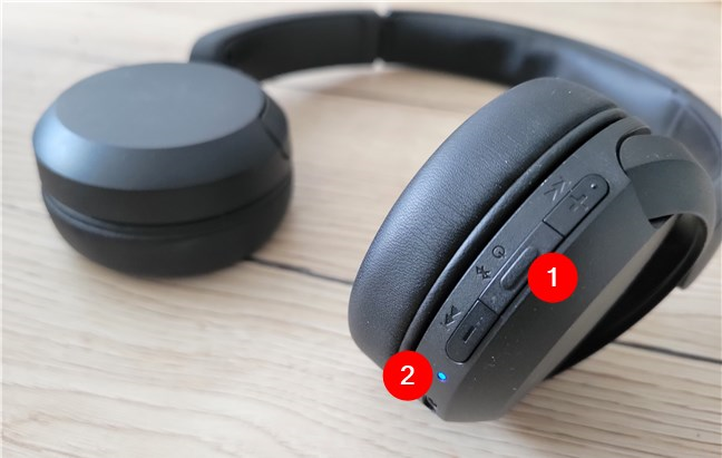 Bluetooth headphones in pairing mode