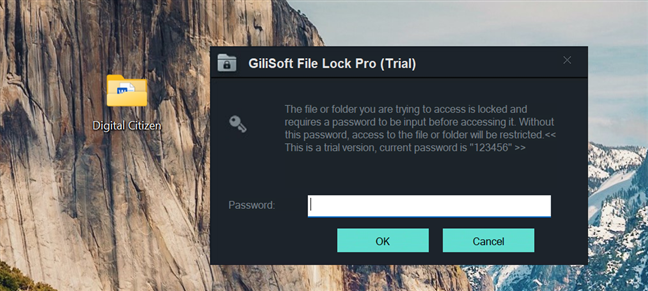 Unlocking a password-protected folder