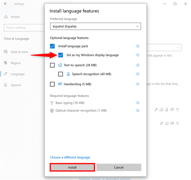 How to change language on Windows 10 right away