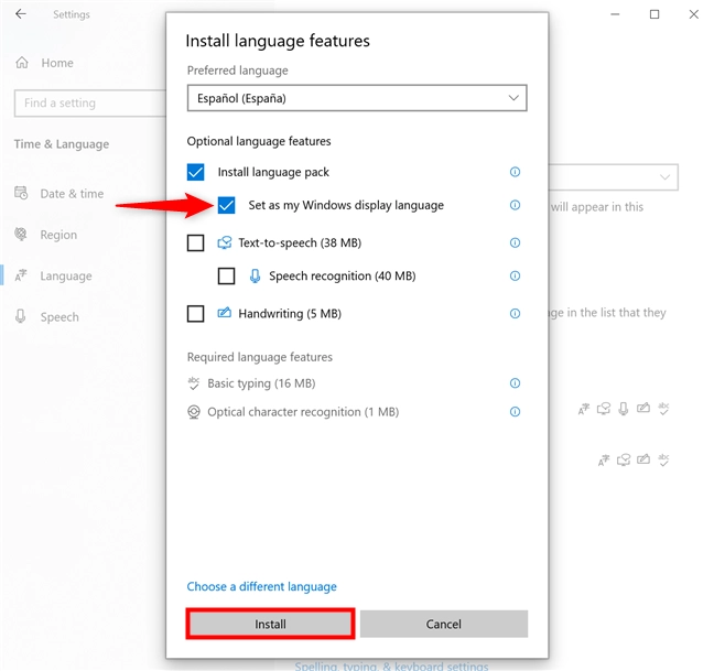 How to change language on Windows 10 right away
