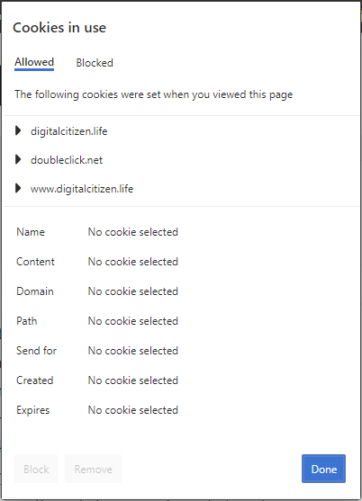 Cookies in use, on our website, Digital Citizen