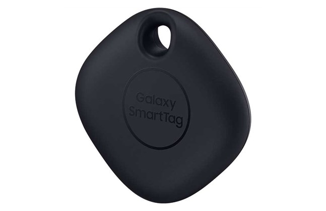 A smart NFC tag made by Samsung (Galaxy Smart Tag)