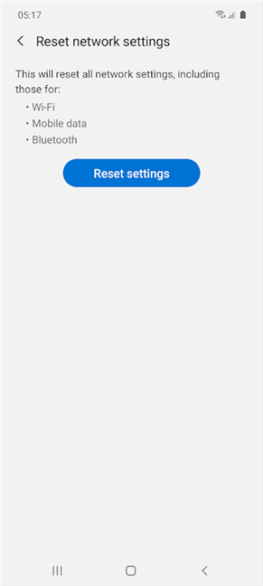 Tap Reset settings on Samsung Galaxy