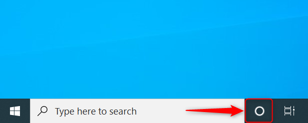 Cortana shortcut in Windows 10