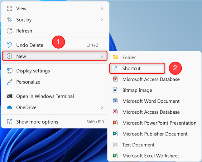 How to create a new shortcut on your desktop