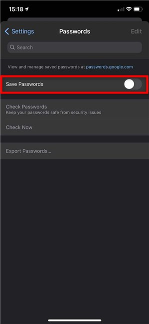 How to stop Google Chrome from saving passwords in iOS and iPadOS