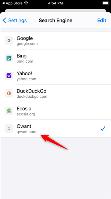 How to set a default search engine on Chrome for iPhone
