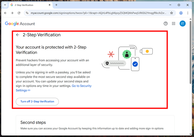 2-Step Verification is enabled