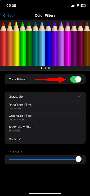 How to turn off Grayscale on iPhone from Settings