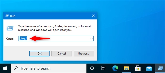 Open Disk Defragmenter from the Run window