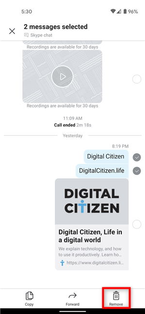 How to delete Skype messages on Android and iOS
