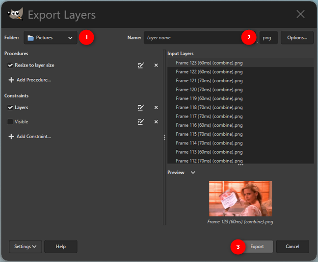 Convert the GIF to PNG frames