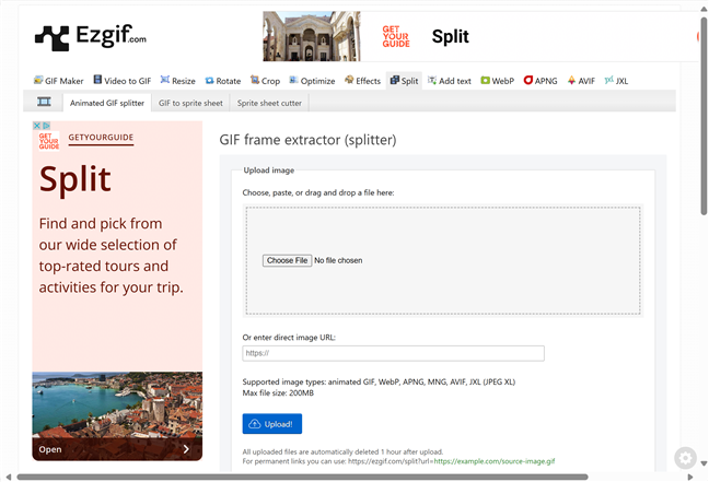 The GIF frame splitter