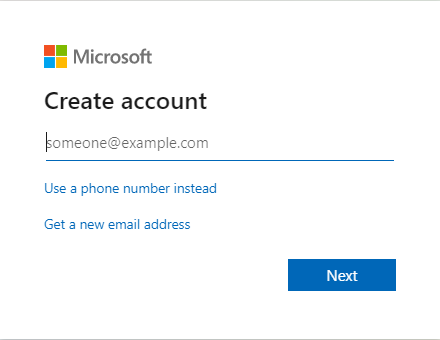 Creating a Microsoft account