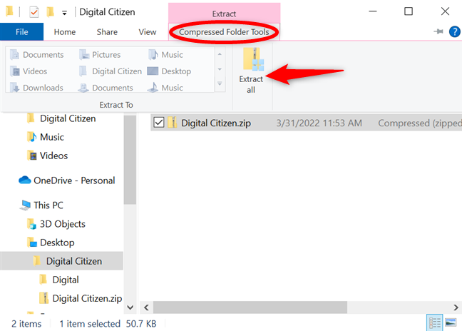 how to unzip a file windows 10