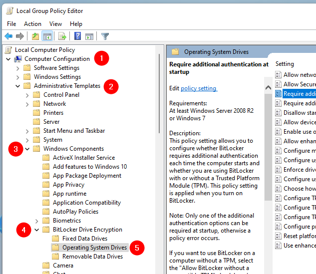 Navigating through the Local Group Policy Editor